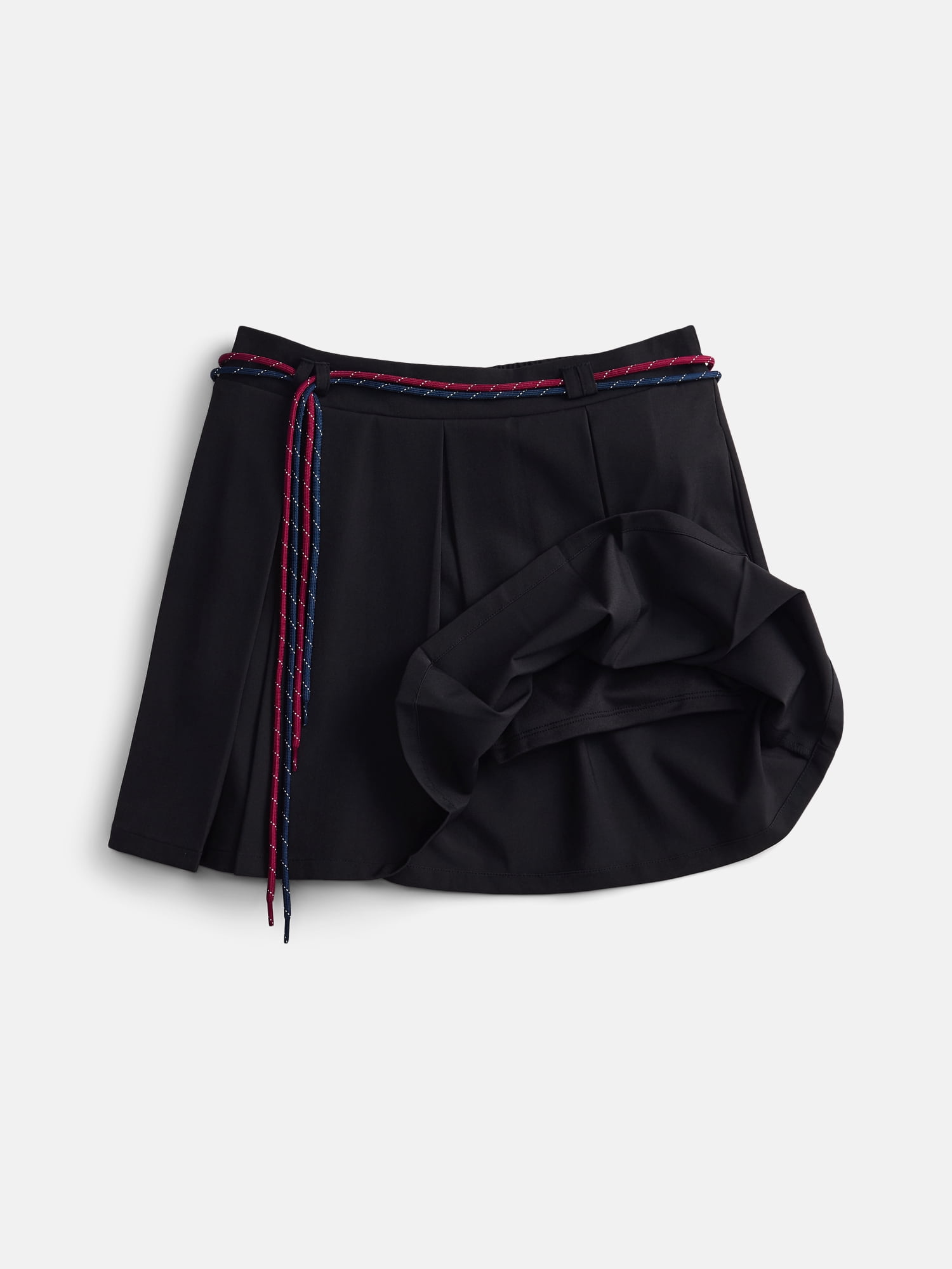 Weekend Academy Girls Pleated Skort with Shoe String Belt, Sizes 4-18