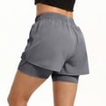 thumbnail image 6 of Uobin Women's 2 in 1 Running Shorts Quick Dry Athletic Gym Workout Shorts with Liner Phone Pockets, 6 of 7