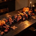 thumbnail image 3 of ZhangC Fall Artificial Maple Leaf Garland with Pumpkin, 69 Inch Fall Hanging Vines with Black Orange Leaves, Thanksgiving Halloween Indoor Outdoor Decor for Mantel, Staircase and Party, 3 of 3