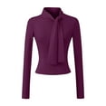 thumbnail image 7 of Blmnix Cotton Plus Size Tops for Women Turtleneck Purple Fitted Womens Fall Tops Long Sleeve Dressy Clothes, 7 of 7