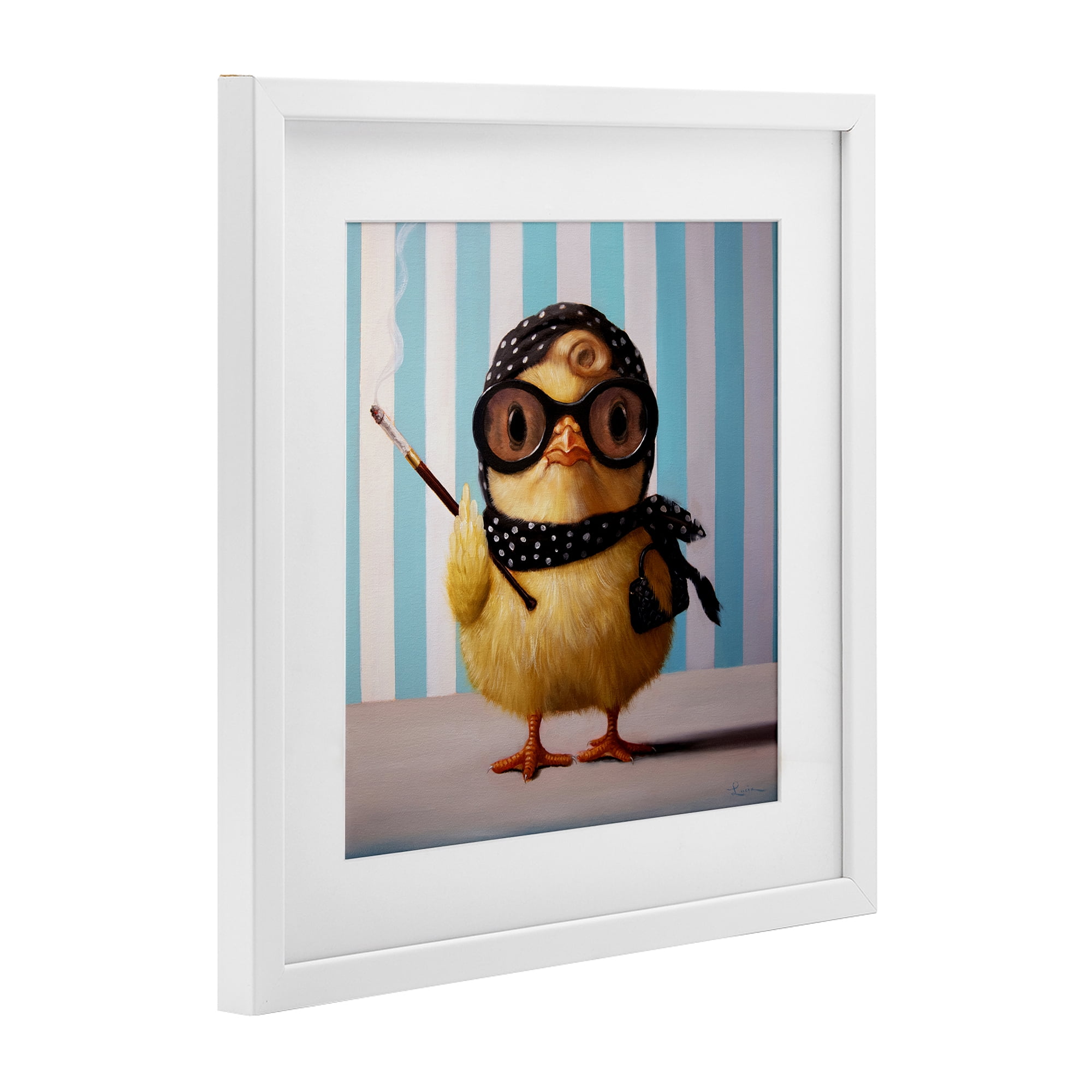 Stupell Industries Audrey Henburn Famous Chick White Framed Print Under Glass, design by Lucia Heffernan