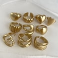 thumbnail image 2 of BF CLUB 925 anillos de plata esterlina para mujer moda geométrica hecha a mano Irregular corazón de oro anillo fiesta regalo de cumpleaños, 2 of 2