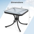 thumbnail image 3 of Gymax 2PCS 20'' Outdoor Side Table w/Tempered Glass Top  Metal Frame Patio End Table, 3 of 10