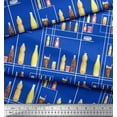 thumbnail image 2 of Soimoi Blue Cotton Voile Fabric Bottle & Glass Kitchen Print Fabric by Yard 56 Inch Wide, 2 of 3