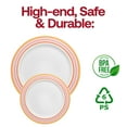 thumbnail image 3 of Smarty 10.25" White with Red and Gold Chords Plastic Dinner Plates 120ct, 3 of 7
