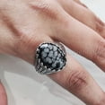 thumbnail image 6 of Snowflake Obsidian Mans Ring, Natural Snowflake Obsidian, Gents Ring, Silver Jewelry, 925 Silver Ring, Gift, Heavy Mens Ring, Arabic Design, Ottoman Style Ring, Christmas, Turkey Mens Signet Ring, 6 of 7