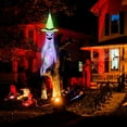 thumbnail image 3 of Vikakiooze 2023 Halloween Decorations Halloween Polyester Ghost Flag Halloween Home Decoration Glowing Ghost Face Wind Flag, 3 of 6