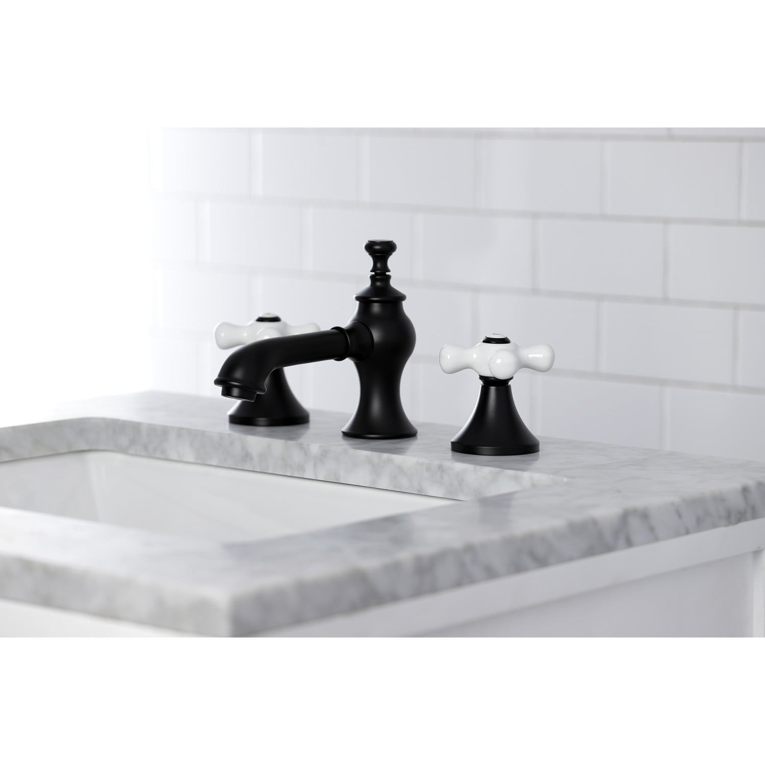 Kingston Brass KC7060PX Vintage 8 in. Widespread Bathroom Faucet, Matte Black