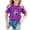 Purple, variant on OOOUM Little Girls Short Sleeve T-Shirt Regular Crewneck Glitter Print Tops Modest Fashionable Summer Tees Gold 6-7 Years
