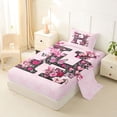thumbnail image 2 of Erosebridal Floral Monogrammed H Twin Sheet Sets, Pink Damask Bedding, 3-Piece, 2 of 5
