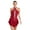 Burgundy, variant on Womens Lyrical Dance Costume Rhinestones Asymmetrical Mesh Tulle Flowy Leotard Dress Dusty Pink M