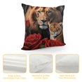 thumbnail image 4 of QZHH  Leopard Throw Pillow Covers Soft Lion Rose Floral Cushion Covers Pillow Cases for Couch Sofa Bedroom Car Botanical Flowers Red Decorative Throw Pillowcases, 4 of 5