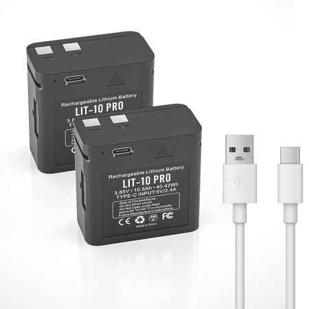 2 Pack 10500mAh Rechargeable Lithium Battery for Cellular Trail Camera Compatible with SPY-POINT LM2 Link-Micro/Cell-Link Series Including Charging Cable