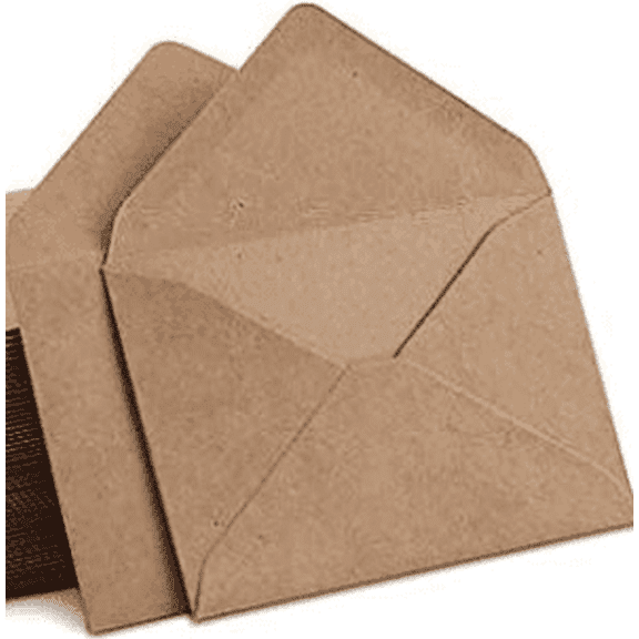 A6 Kraft Envelopes 100 Pack, 6.3 x 4.3 Inch Brown Kraft Invitation Envelopes, 120gsm Thick Paper Greeting Card Envelopes for Wedding Invitations, Postcards, Business Mail