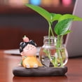 thumbnail image 3 of GUOOL Tang Lady Vase Hydroponique avec Figurine en Résine Stand Moderne Terrarium Verre Vase StyleC, 3 of 9