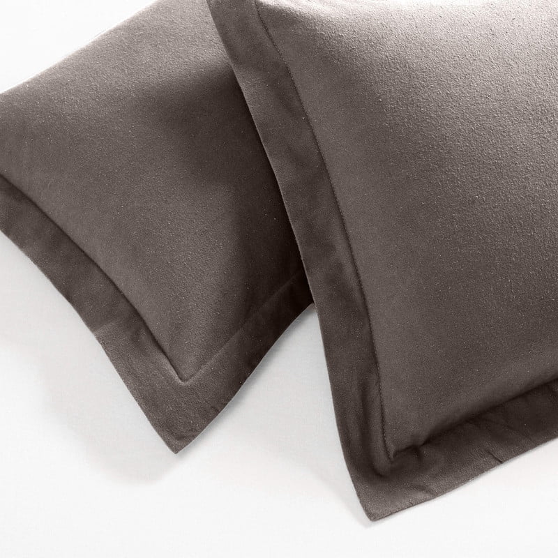 Superior Cotton Flannel Solid Duvet Cover Set, Full/Queen, Charcoal