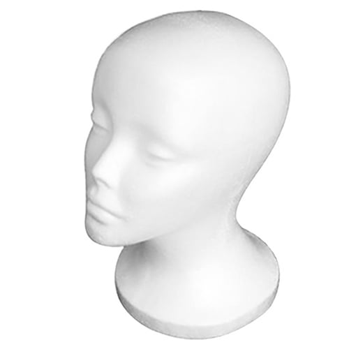 Yirtree 19 inch Styrofoam Head Female Foam Wig Head Mannequin Manikin Cosmetics Model Head Wigs Display Glasses Hats Hairpieces Stand, Women's, Size