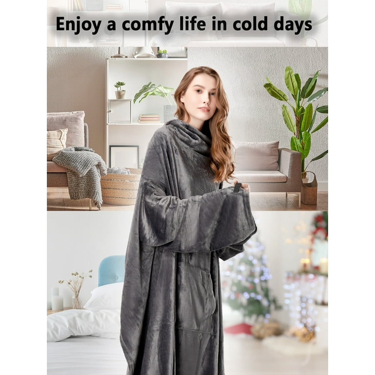 Cozy blanket with sleeves hot sale
