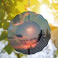 thumbnail image 3 of Vibrant Metal Hanging Wind Spinners & Chimes - Artistic Sunset Design with Silhouetted Trees & Fireworks for Yard & Garden Decor, 3 of 6