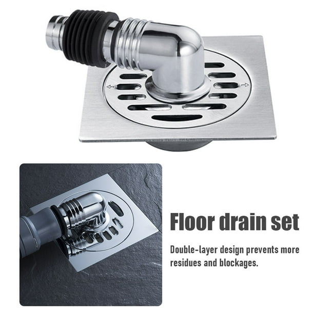 Floor Drain Cover Easy Clean Home With Pipe Connector For Washing Machine Square
