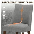 thumbnail image 3 of Dining Chairs - Mid Century Modern Farmhouse Fabric Upholstered with Back and Wood Legs for Dining Room and Restaurant, Set of 2,Lightgrey, 3 of 7