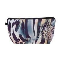 Unique Bargains 1 Pc Leopard 3D Printing Makeup Bag for Vacation Travel Multicolor Polyester
