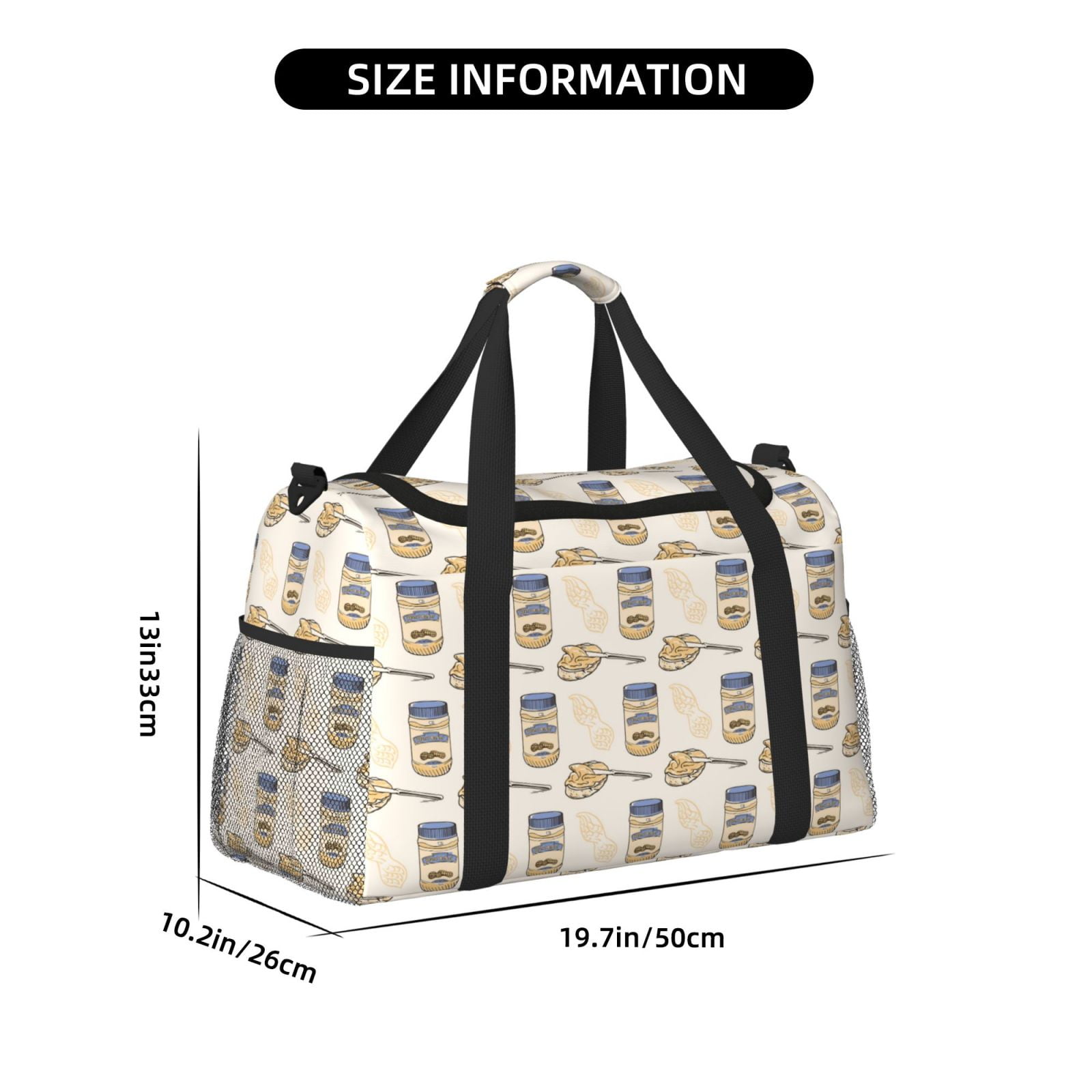 Fuzoiu Peanuts Print Travel Duffle Bag,Carry On Tote Bags,Duffel Bag,Sport Gym Bag, Hospital Bag for Labor and Delivery, Overnight Bag,Luggage Bag