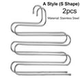 thumbnail image 2 of 2pcs S Shape Multilayer Pants Hangers Clothes Rack Anti-Skid Space Saving Storage Rack Socks Bra Holder, 2 of 6