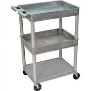 Luxor STC112-G Luxor 3 Shelf Gray Tub Cart