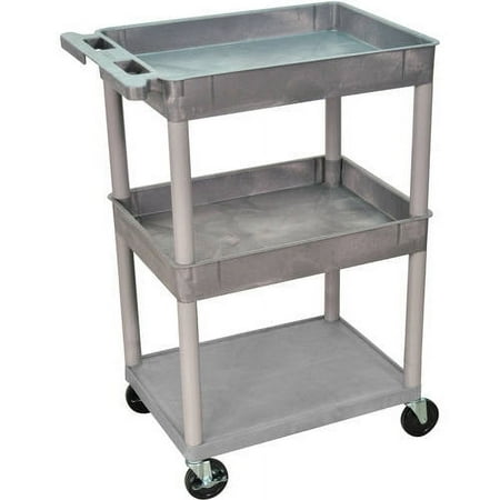 Luxor STC112-G Luxor 3 Shelf Gray Tub Cart