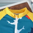 thumbnail image 6 of Landzoo Kids Boys Swimwear Graphic Print Short Sleeve Crew Neck One Piece Onesie Summer Swimming Pool Comfortable Toddler Boys Jumpsuits Size 9-12 Months Yellow, 6 of 8