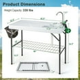thumbnail image 6 of Spaco Portable Camping Fish Cleaning Table with Grid Rack and Faucet, Folding Table for Patio Pool Park Outdoor, 6 of 8