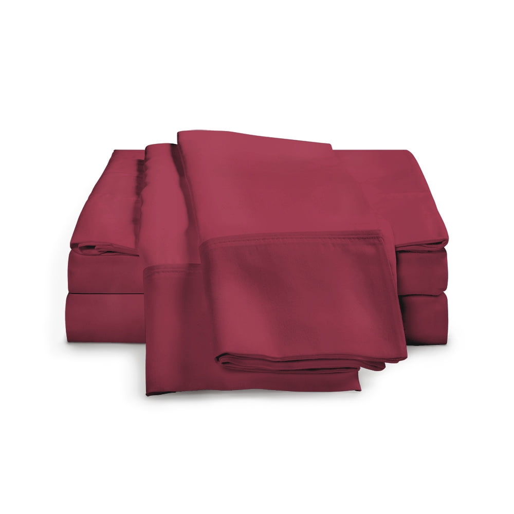 eLuxury 100 Cotton Percale Weave 4Piece Crisp Percale Sheets