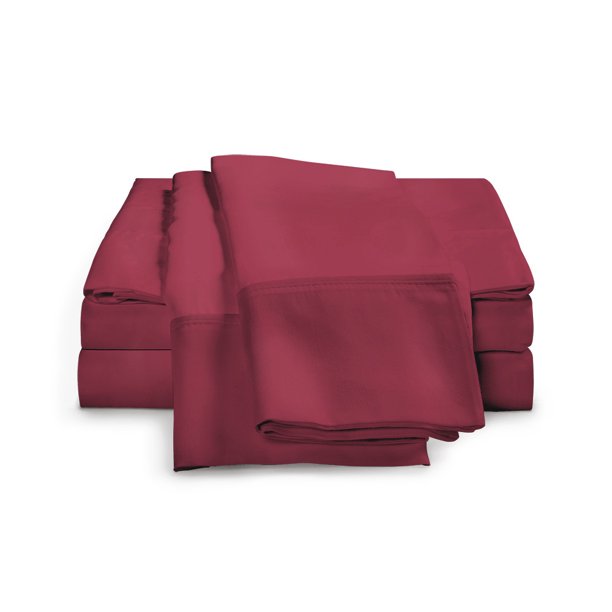 eLuxury 100 Cotton Percale Weave 4Piece Crisp Percale Sheets