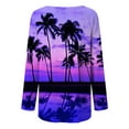thumbnail image 3 of CLOOCL Women Plus Size Blouse Hawaiian Coconut Trees Pattern Print T-Shirt Long Sleeve Casual Female Loose Tops, 3 of 6