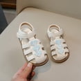 thumbnail image 5 of Ovbmpzd Toddler Sandals Girl Low Heels White Sequin Fisherman Closed Toe Sandals Summer Water Pool Beach Strappy Shoes for Little Big Kid, 5 of 9