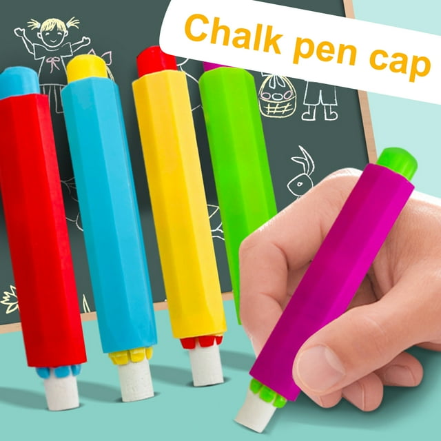 Musbetu 10Pcs Chalk Holders Adjustable Prevent Breakage Dust-proof Writing Plastic Teacher Chalk Pen Clips for School