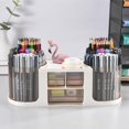 thumbnail image 2 of TACYKIBD Rotating Desk Organizer with 2 Pen Holder, Desk Organizers and Accessories with 10 Slots Pencil Holder for Desk + 3 Drawer, Art Supply Storage Box Caddy for Office Home, 2 of 12