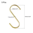 thumbnail image 2 of Unique Bargains 5Pcs 3.9 Inch Flat S Hooks Hanging Hook for Home Kitchen Storage, 7.6mm Gold, 2 of 6
