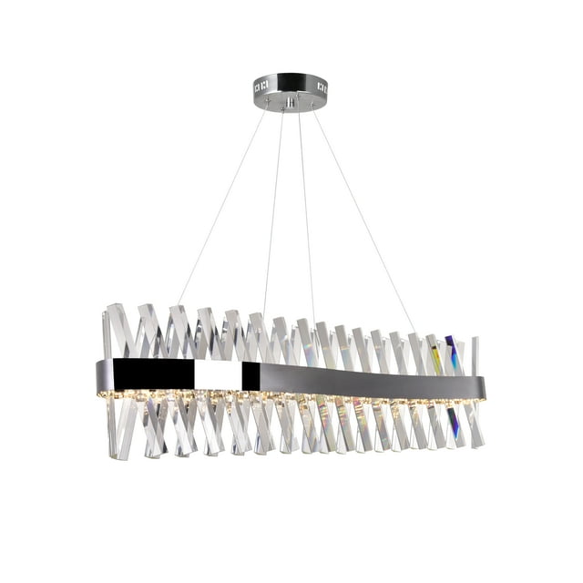Lustre LED avec Îlot de Finition Chromé / Table de Piscine