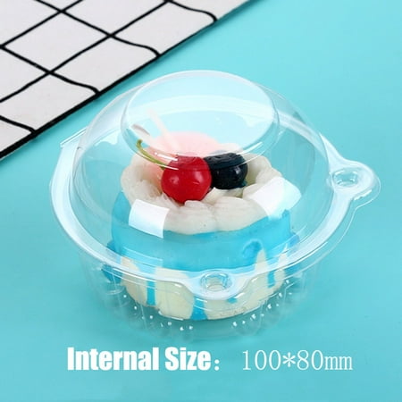 

Foraging dimple Clear Plastic Dome Single Cupcake Carrie Boxes Cups Pods(100pcs)