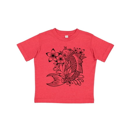 

Inktastic Koi Fish Illustration Black Gift Toddler Boy or Toddler Girl T-Shirt