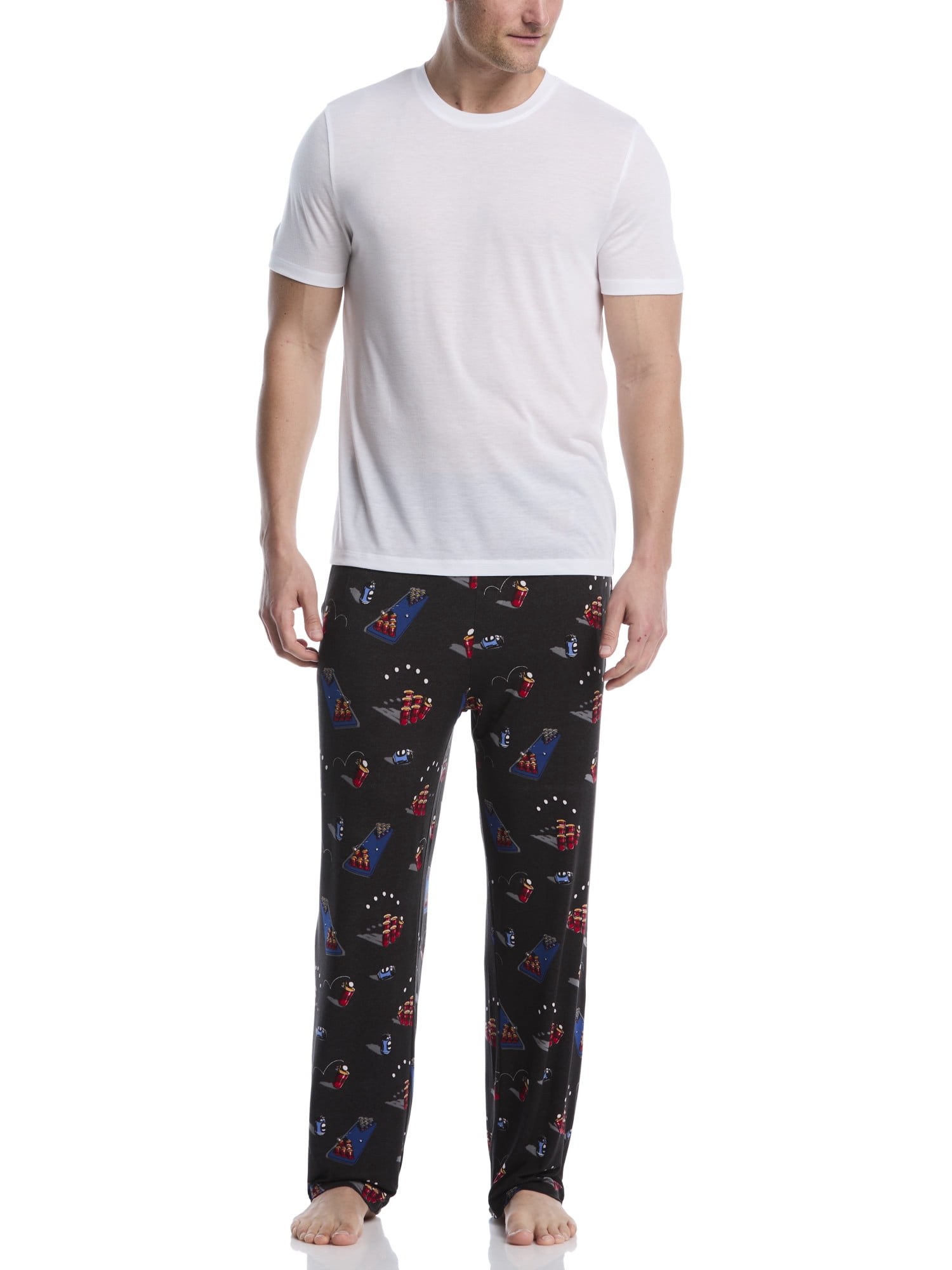 Ben Hogan Men's and Big Men's Lets Play Pong Printed Conversational Sleep Lounge Pant, Size S-2XL