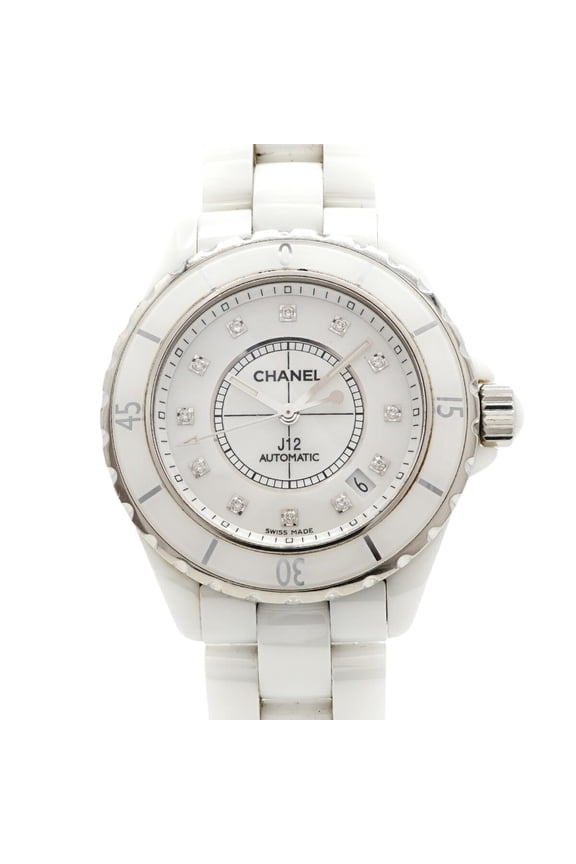 Pre-Owned Chanel J12 Diamond H1629 White Dial Men's Watch