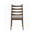 thumbnail image 4 of Gray Linen & Walnut Finish Side Chairs (Set of 2) - Modern Minimalist Solid Wood Dining Chairs, 4 of 5
