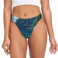 thumbnail image 1 of Kdxio Motif Vue sur Fenêtre Paradis Tropical Strings Sans Couture pour Femmes - String Taille Basse Invisible Culottes Extensibles pour Femmes, Culottes Respirantes et Échancrées-TP, 1 of 1