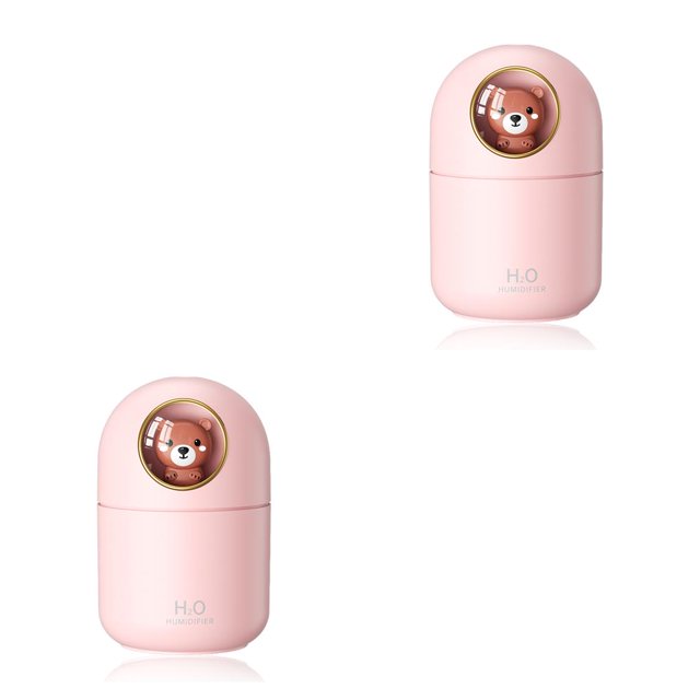 Monstrate Adorable humidificador brillante 300ml difusor de aire rociador de niebla 2 modos protección de apagado atomizador suministros para el Rosa Tipo 3 2piezas