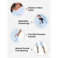 thumbnail image 4 of EA'S SECRET 100% Cotton Women Pajamas Set Soft Sleepwear Pjs 2 Piece Sleepwear With Pockets Capri Pants Summer(Light Blue,M), 4 of 10