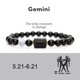 thumbnail image 2 of Modelos de explosión transfronterizos europeos y americanos Venta caliente Pulsera elástica de 12 constelaciones Pulsera de piedra de ágata negra natural para hombres Géminis, 2 of 2