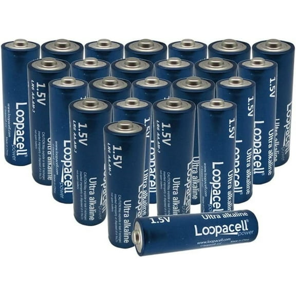 Loopacell AA Alkaline Batteries (Pack of 24) 1.5V